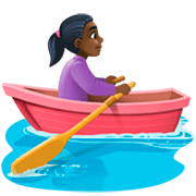 Emoji 🚣🏿‍♀️ Donna In Barca A Remi: Carnagione Scura su Facebook 15.0.