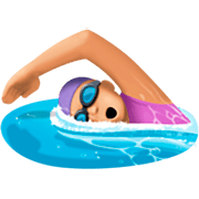 🏊🏼‍♀️ Emoji Mujer Nadando: Tono De Piel Claro Medio en Facebook 15.0.