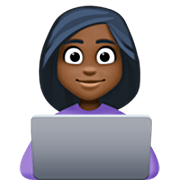👩🏿‍💻 Emoji IT-Expertin: dunkle Hautfarbe Facebook 15.0.