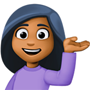 💁🏾‍♀️ Emoji Infoschalter-Mitarbeiterin: mitteldunkle Hautfarbe Facebook 15.0.
