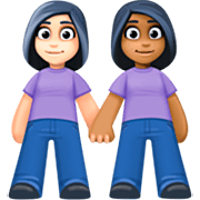 Emoji 👩🏻‍🤝‍👩🏾 Due Donne Che Si Tengono Per Mano: Carnagione Chiara E Carnagione Abbastanza Scura su Facebook 15.0.