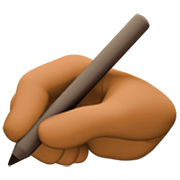 ✍🏾 Emoji Mano Escribiendo: Tono De Piel Oscuro Medio en Facebook 15.0.