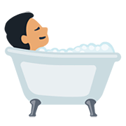 🛀🏽 Emoji badende Person: mittlere Hautfarbe Facebook 2.0.