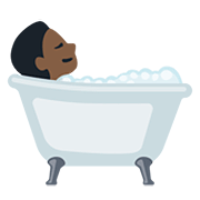 🛀🏿 Emoji Pessoa Tomando Banho: Pele Escura na Facebook 2.0.