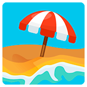 🏖️ Emoji Strand mit Sonnenschirm Facebook 2.0.