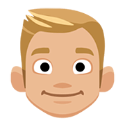 Emoji 👱🏼‍♂️ Uomo Biondo: Carnagione Abbastanza Chiara su Facebook 2.0.