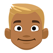Emoji 👱🏾‍♂️ Uomo Biondo: Carnagione Abbastanza Scura su Facebook 2.0.