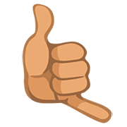 🤙🏽 Emoji ruf-mich-an-Handzeichen: mittlere Hautfarbe Facebook 2.0.