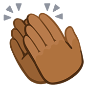 👏🏾 Emoji Mãos Aplaudindo: Pele Morena Escura na Facebook 2.0.