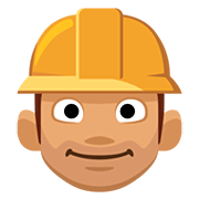 👷🏽 Emoji Bauarbeiter(in): mittlere Hautfarbe Facebook 2.0.