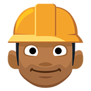 👷🏾 Emoji Bauarbeiter(in): mitteldunkle Hautfarbe Facebook 2.0.