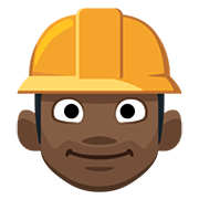 👷🏿 Emoji Bauarbeiter(in): dunkle Hautfarbe Facebook 2.0.