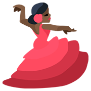 💃🏿 Emoji Mujer Bailando: Tono De Piel Oscuro en Facebook 2.0.