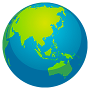 Émoji 🌏 Globe Tourné Sur L’Asie Et L’Australie sur Facebook 2.0.