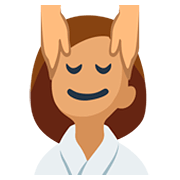 Emoji 💆🏽 Persona Che Riceve Un Massaggio: Carnagione Olivastra su Facebook 2.0.
