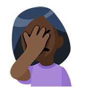 🤦🏿 Emoji Persona Con La Mano En La Frente: Tono De Piel Oscuro en Facebook 2.0.