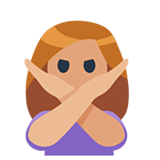 🙅🏼 Emoji Persona Haciendo El Gesto De «no»: Tono De Piel Claro Medio en Facebook 2.0.