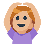 🙆🏼 Emoji Person mit Händen auf dem Kopf: mittelhelle Hautfarbe Facebook 2.0.