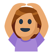 🙆🏽 Emoji Person mit Händen auf dem Kopf: mittlere Hautfarbe Facebook 2.0.