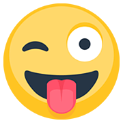 😜 Emoji zwinkerndes Gesicht mit herausgestreckter Zunge Facebook 2.0.