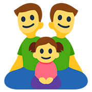 Emoji 👨‍👨‍👧 Famiglia: Uomo, Uomo E Bambina su Facebook 2.0.