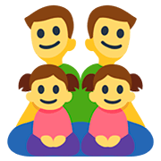 Emoji 👨‍👨‍👧‍👧 Famiglia: Uomo, Uomo, Bambina E Bambina su Facebook 2.0.