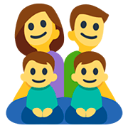 👨‍👩‍👦‍👦 Emoji Familie: Mann, Frau, Junge und Junge Facebook 2.0.
