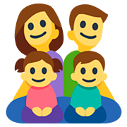👨‍👩‍👧‍👦 Emoji Familie: Mann, Frau, Mädchen und Junge Facebook 2.0.