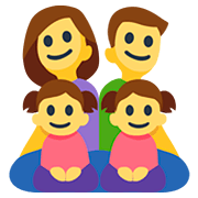 Emoji 👨‍👩‍👧‍👧 Famiglia: Uomo, Donna, Bambina E Bambina su Facebook 2.0.