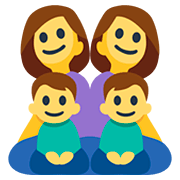👩‍👩‍👦‍👦 Emoji Familia: Mujer, Mujer, Niño, Niño en Facebook 2.0.