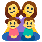 👩‍👩‍👧‍👦 Emoji Familie: Frau, Frau, Mädchen und Junge Facebook 2.0.