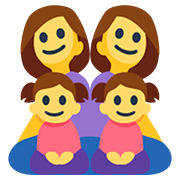 👩‍👩‍👧‍👧 Emoji Familie: Frau, Frau, Mädchen und Mädchen Facebook 2.0.