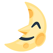 Emoji 🌛 Faccina Primo Quarto Di Luna su Facebook 2.0.