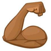 💪🏾 Emoji Bíceps Flexionado: Tono De Piel Oscuro Medio en Facebook 2.0.