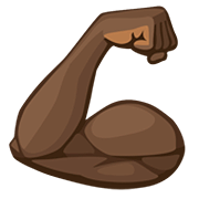 💪🏿 Emoji Bíceps Flexionado: Tono De Piel Oscuro en Facebook 2.0.