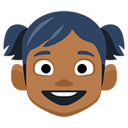 👧🏾 Emoji Mädchen: mitteldunkle Hautfarbe Facebook 2.0.