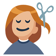 💇🏼 Emoji Persona Cortándose El Pelo: Tono De Piel Claro Medio en Facebook 2.0.