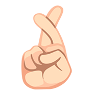 🤞🏻 Emoji Hand mit gekreuzten Fingern: helle Hautfarbe Facebook 2.0.