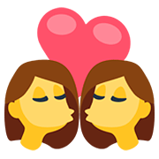 👩‍❤️‍💋‍👩 Emoji sich küssendes Paar: Frau, Frau Facebook 2.0.