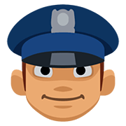 👮🏽‍♂️ Emoji Policial Homem: Pele Morena na Facebook 2.0.