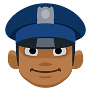 Emoji 👮🏾‍♂️ Poliziotto Uomo: Carnagione Abbastanza Scura su Facebook 2.0.