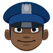 Emoji 👮🏿‍♂️ Poliziotto Uomo: Carnagione Scura su Facebook 2.0.