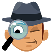 Emoji 🕵🏽‍♂️ Investigatore: Carnagione Olivastra su Facebook 2.0.