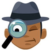 🕵🏾‍♂️ Emoji Detective Hombre: Tono De Piel Oscuro Medio en Facebook 2.0.