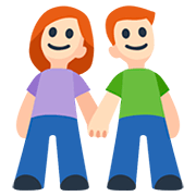 👫🏻 Emoji Mann und Frau halten Hände: helle Hautfarbe Facebook 2.0.