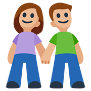 👫🏼 Emoji Mann und Frau halten Hände: mittelhelle Hautfarbe Facebook 2.0.