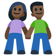 👫🏿 Emoji Mann und Frau halten Hände: dunkle Hautfarbe Facebook 2.0.