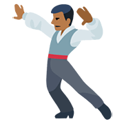 🕺🏾 Emoji Homem Dançando: Pele Morena Escura na Facebook 2.0.