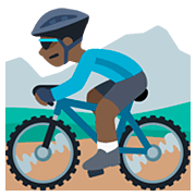 🚵🏿‍♂️ Emoji Hombre En Bicicleta De Montaña: Tono De Piel Oscuro en Facebook 2.0.