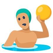 🤽🏽‍♂️ Emoji Hombre Jugando Al Waterpolo: Tono De Piel Medio en Facebook 2.0.